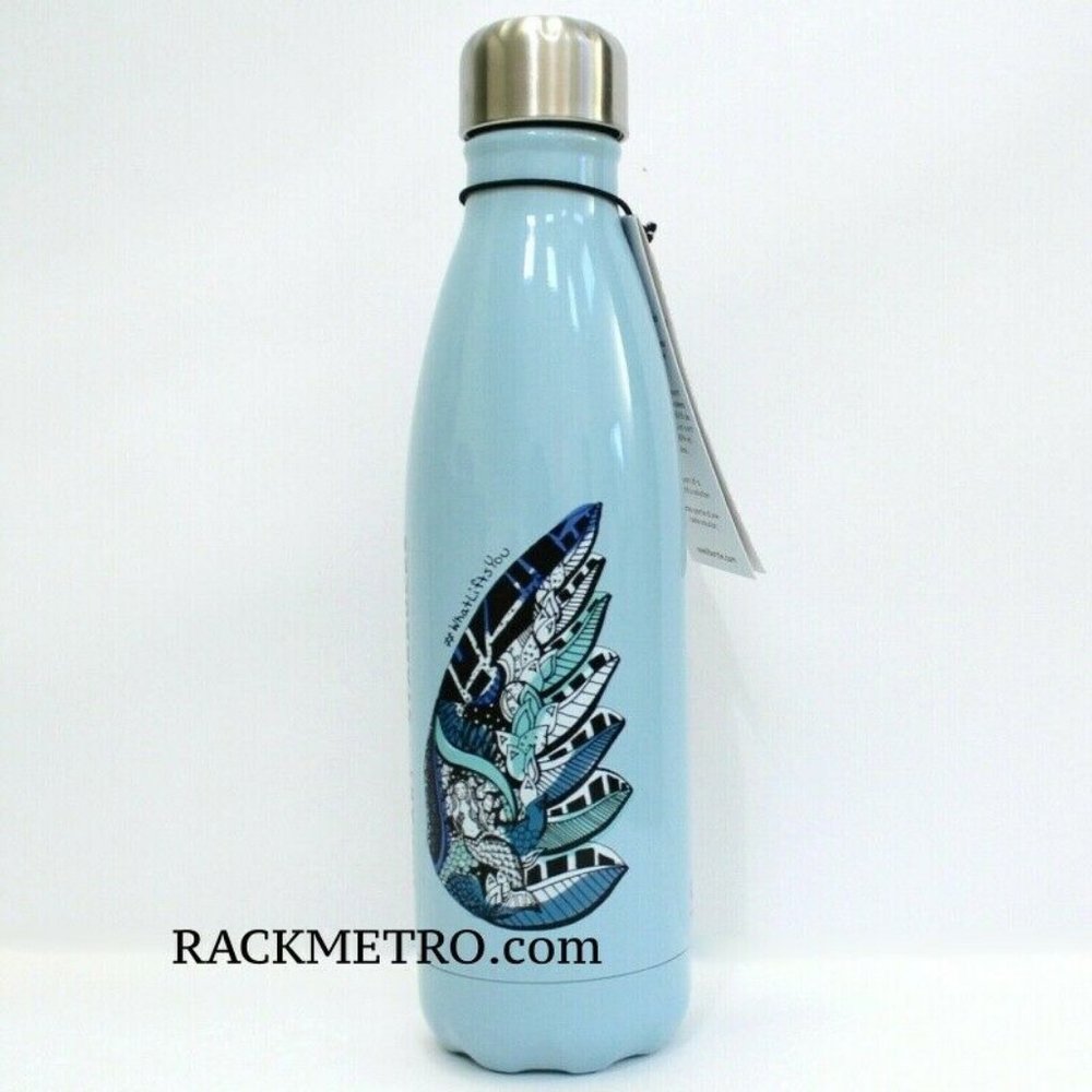 Starbucks S'well Kelsey Montague Art Blue Wings Stainless Steel Water Bottle